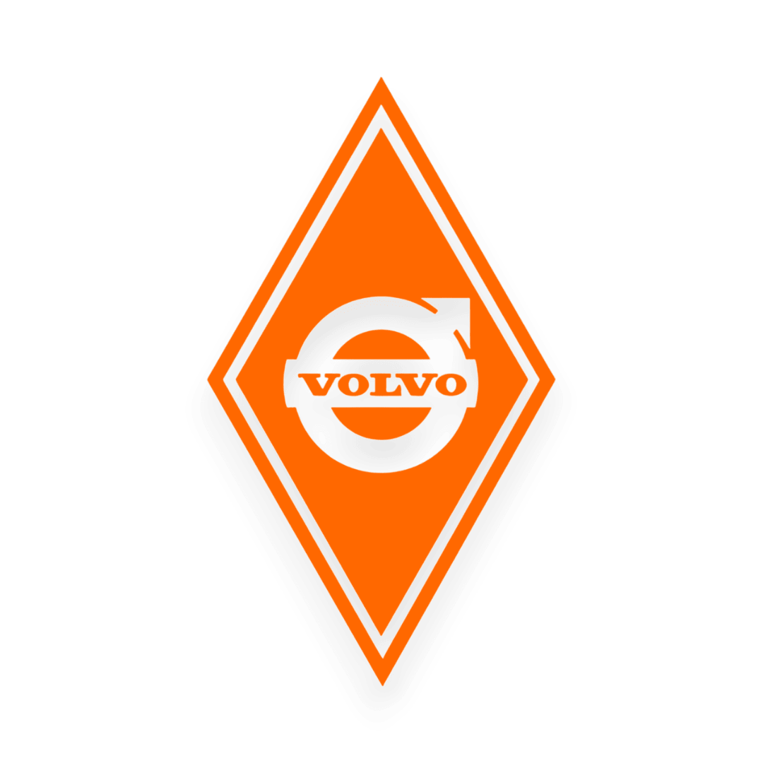 Sticker volvo diamond - 035 Lys orange - KJoF - 100mm x 175mm - Nej tak