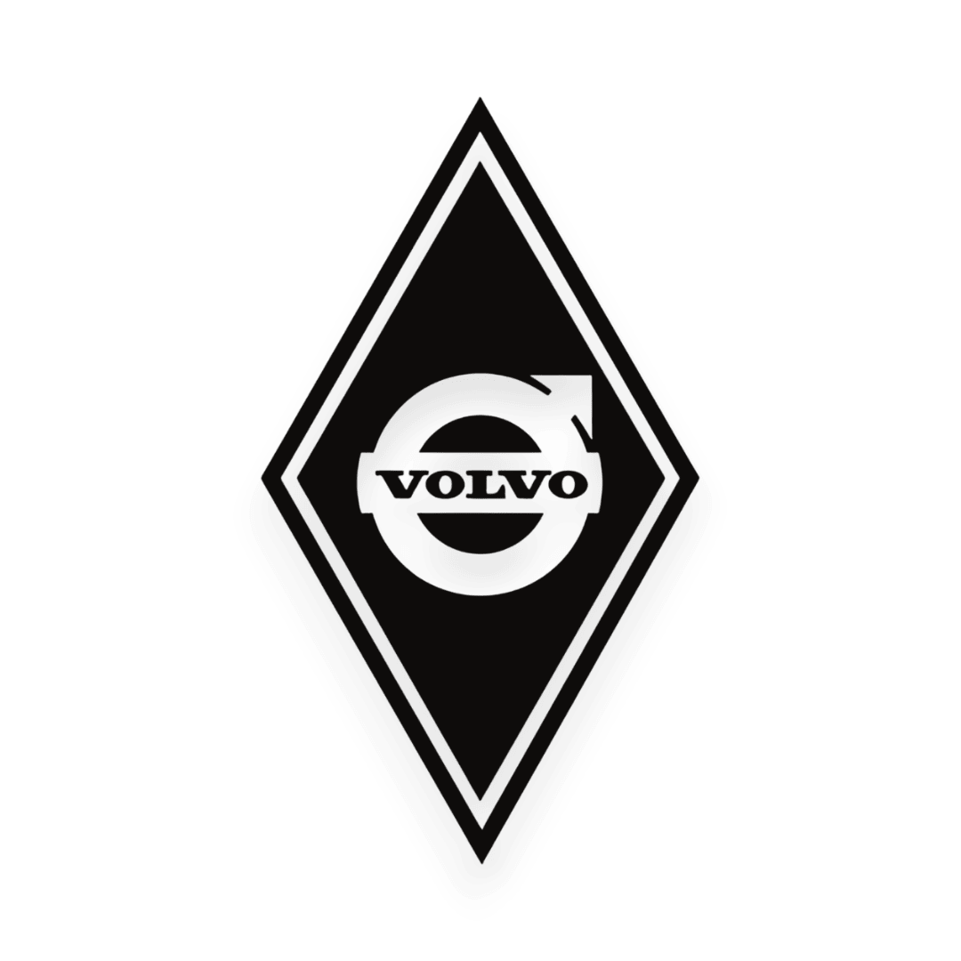Sticker volvo diamond - 010 Hvid - KJoF - 100mm x 175mm - Nej tak