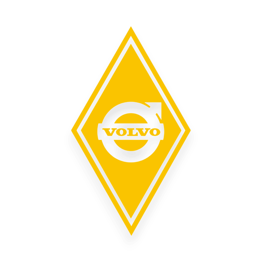 Sticker volvo diamond - 021 Gul - KJoF - 100mm x 175mm - Nej tak