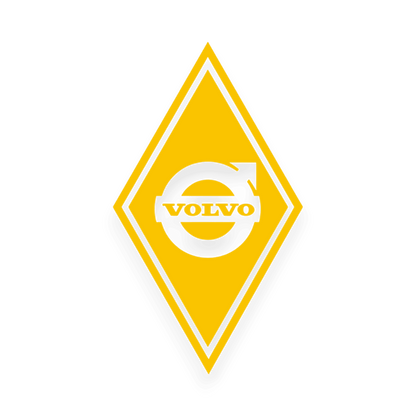 Sticker volvo diamond - 021 Gul - KJoF - 100mm x 175mm - Nej tak