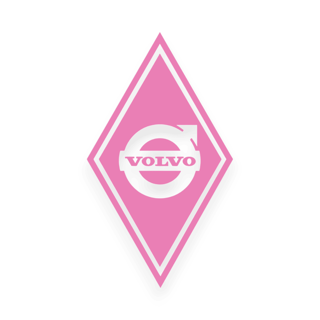 Sticker volvo diamond - 045 Lyserød - KJoF - 100mm x 175mm - Nej tak