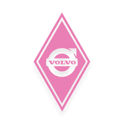 Sticker volvo diamond - 045 Lyserød - KJoF - 100mm x 175mm - Nej tak