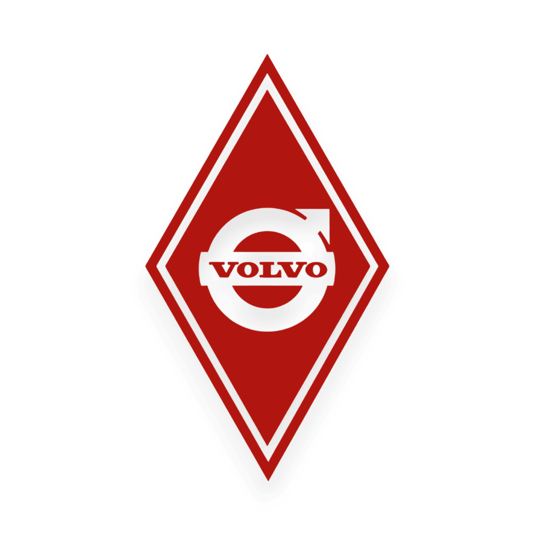Sticker volvo diamond - 031 Rød - KJoF - 100mm x 175mm - Nej tak