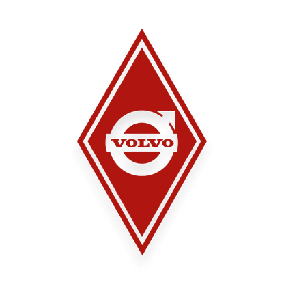 Sticker volvo diamond - 031 Rød - KJoF - 100mm x 175mm - Nej tak