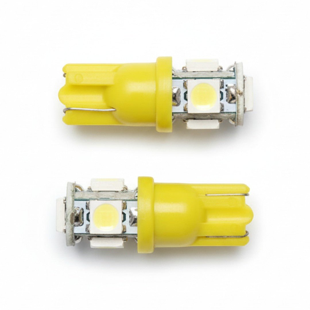 T10 LED pærer - Gul - T10 5 LED 12 - 32V - KJoF - 