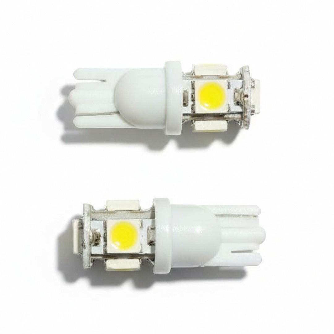 T10 LED pærer - Hvid - T10 5 LED 12 - 32V - KJoF - 