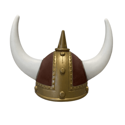 Vikingehjelm alcantar - Gold - KJoF - Hvid - Kaffebrun