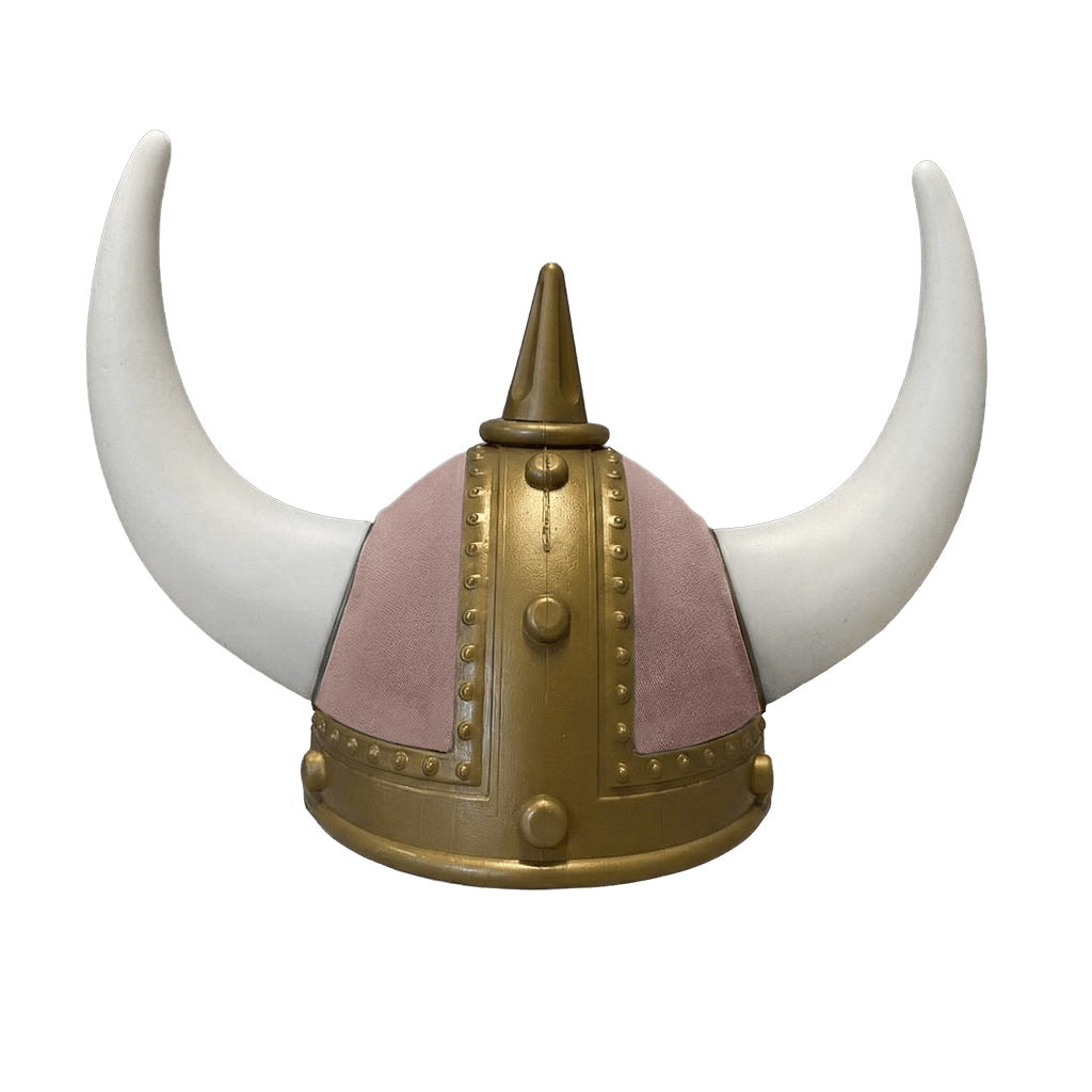 Vikingehjelm alcantar - Gold - KJoF - Hvid - elefantbrun
