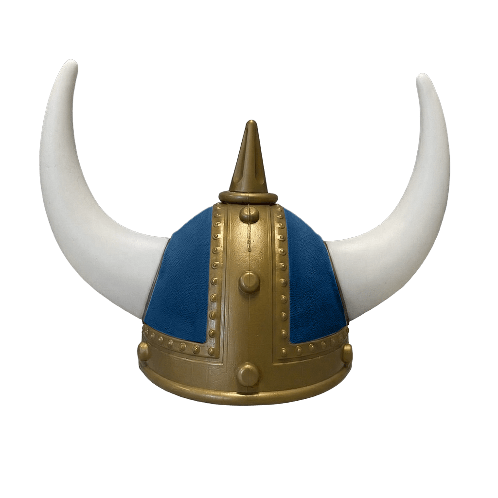 Vikingehjelm alcantar - Gold - KJoF - Hvid - cobaltblå