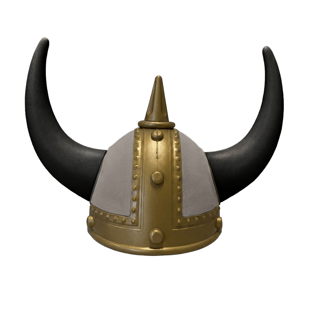 Vikingehjelm alcantar - Gold - KJoF - Hvid - Askegrå