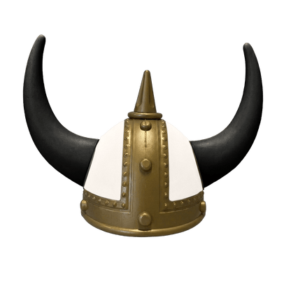 Vikingehjelm alcantar - Gold - KJoF - Sort - Hvid