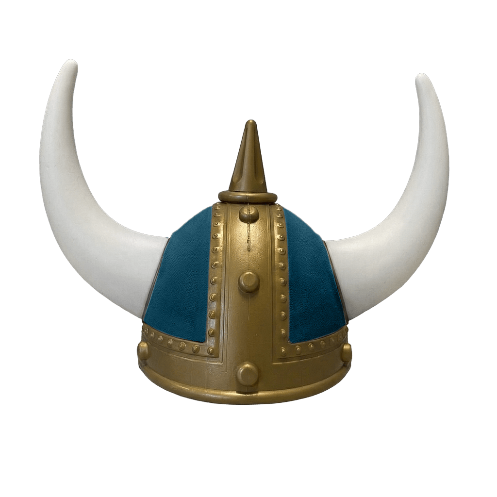 Vikingehjelm alcantar - Gold - KJoF - Hvid - Denimblå