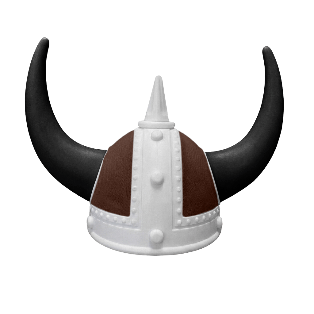 Vikingehjelm alcantar - Hvid - KJoF - Sort - Kaffebrun