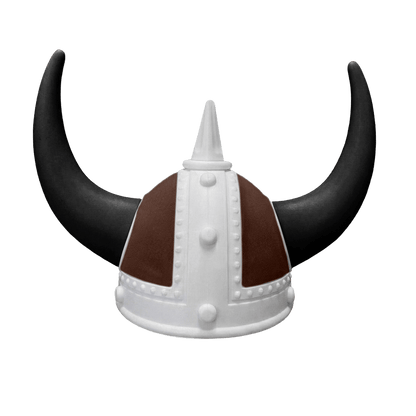 Vikingehjelm alcantar - Hvid - KJoF - Sort - Kaffebrun