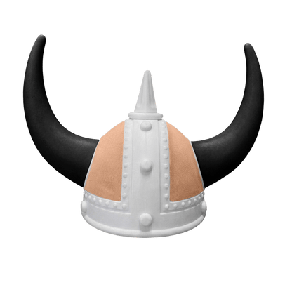 Vikingehjelm alcantar - Hvid - KJoF - Sort - Brun