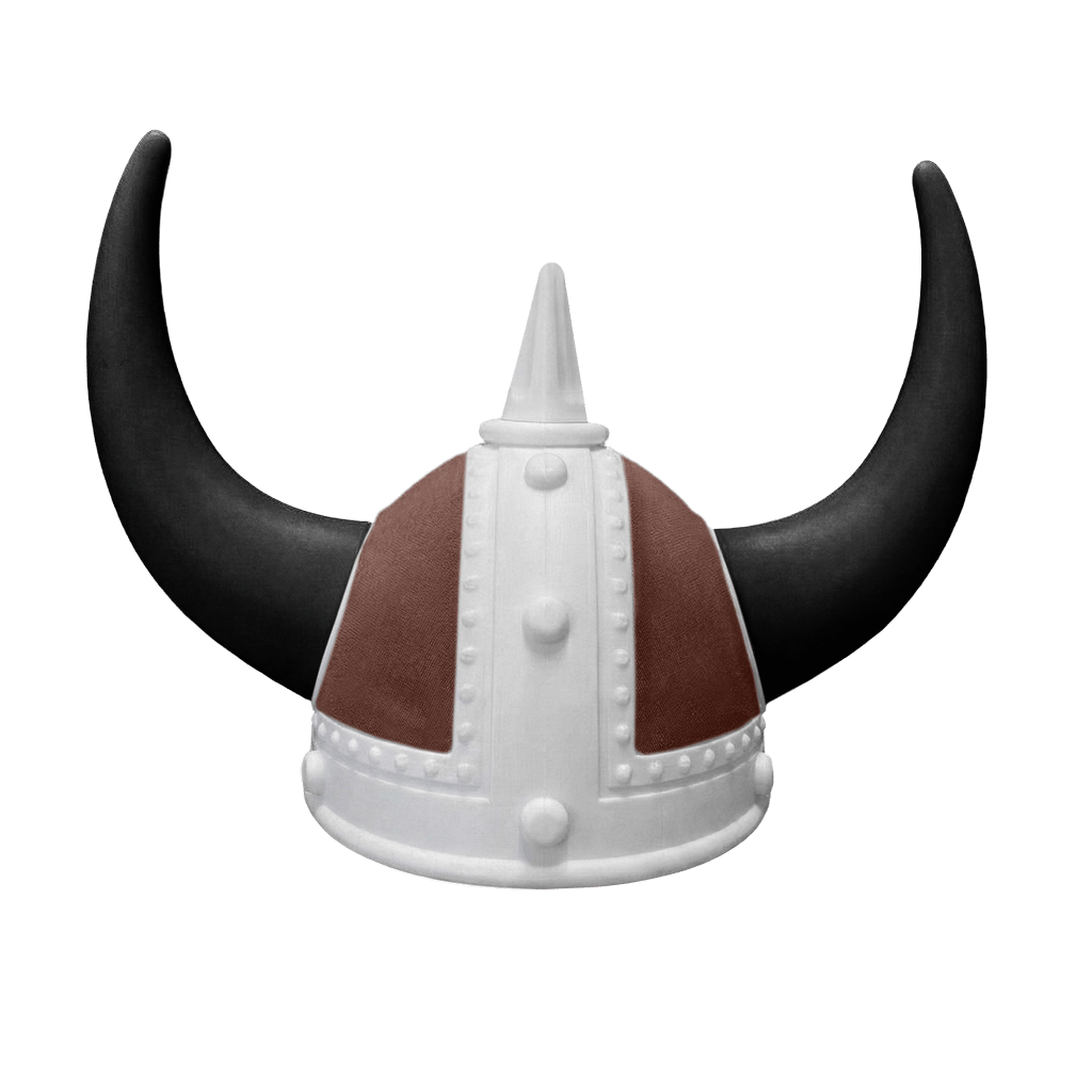 Vikingehjelm alcantar - Hvid - KJoF - Sort - Mokkabrun
