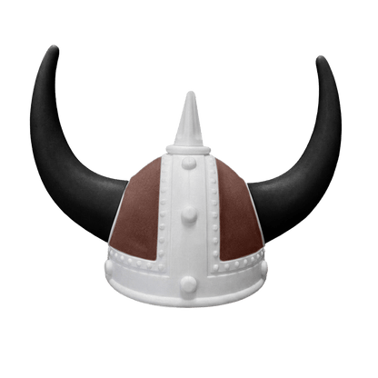 Vikingehjelm alcantar - Hvid - KJoF - Sort - Mokkabrun