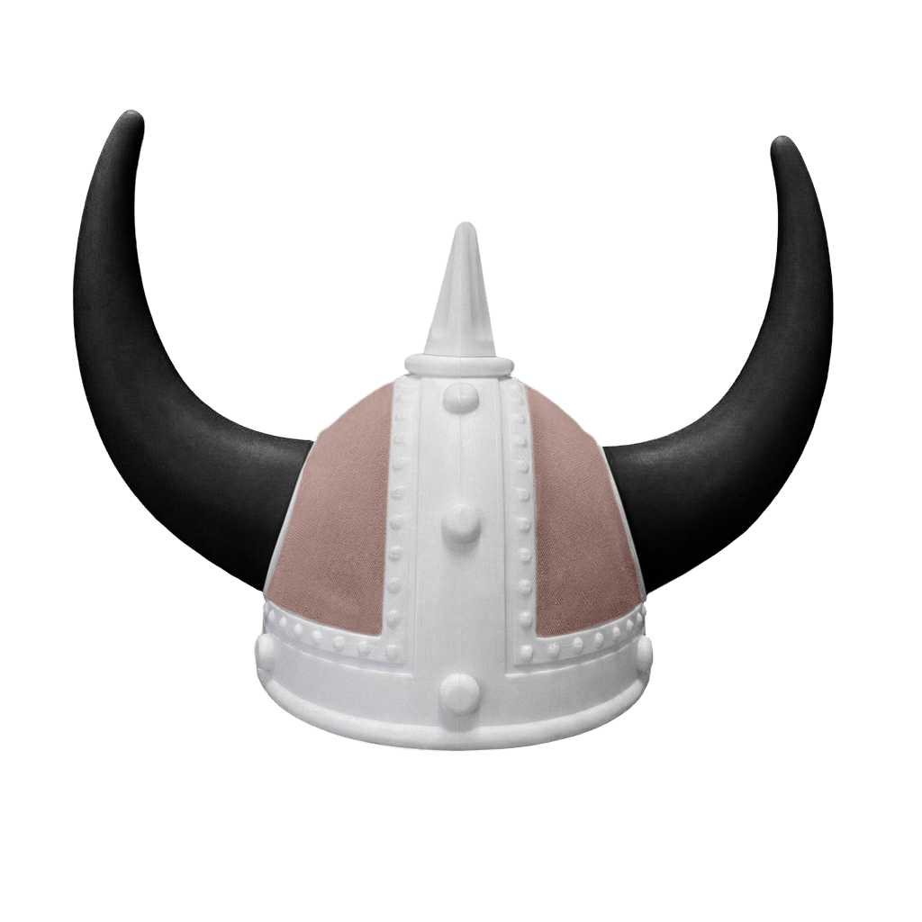 Vikingehjelm alcantar - Hvid - KJoF - Sort - elefantbrun
