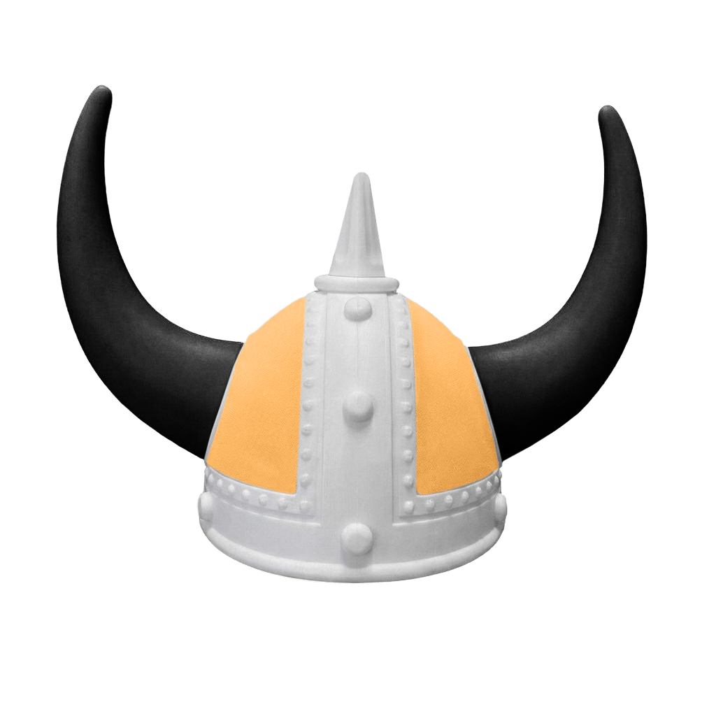 Vikingehjelm alcantar - Hvid - KJoF - Sort - sennepsgul