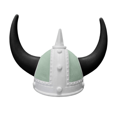Vikingehjelm alcantar - Hvid - KJoF - Sort - Salviegrøn