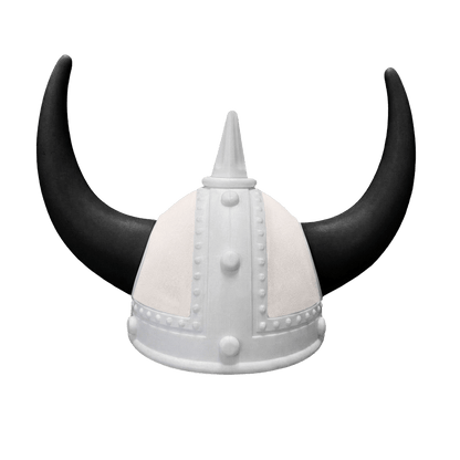 Vikingehjelm alcantar - Hvid - KJoF - Sort - Sølv