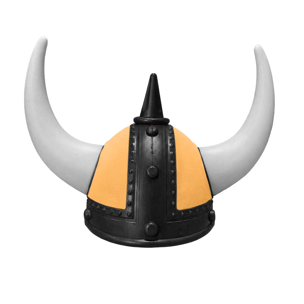 Vikingehjelm alcantar - Sort - KJoF - Hvid - sennepsgul