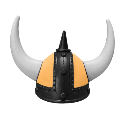 Vikingehjelm alcantar - Sort - KJoF - Hvid - sennepsgul
