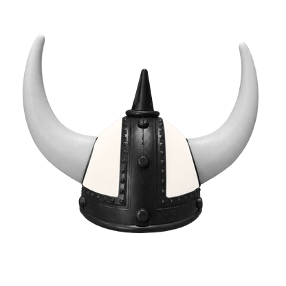 Vikingehjelm alcantar - Sort - KJoF - Hvid - Hvid