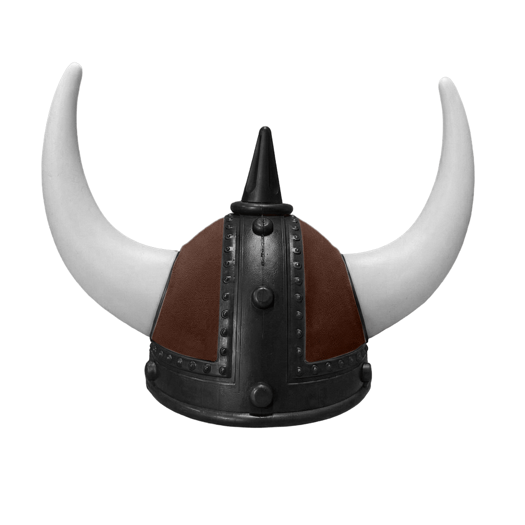Vikingehjelm alcantar - Sort - KJoF - Hvid - Kaffebrun