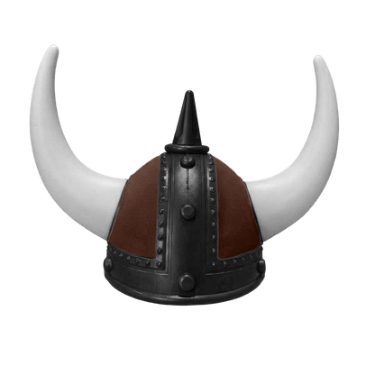 Vikingehjelm alcantar - Sort - KJoF - Hvid - Kaffebrun