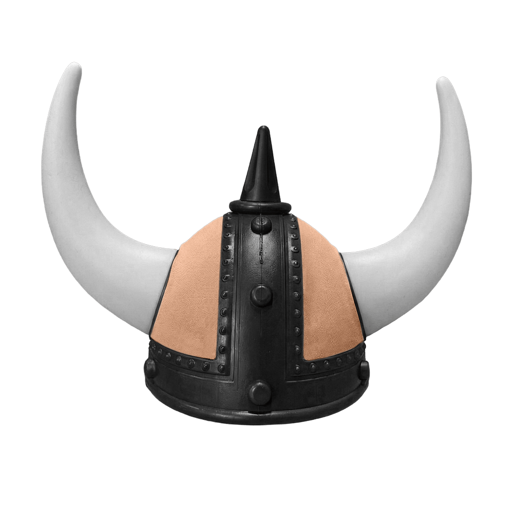 Vikingehjelm alcantar - Sort - KJoF - Hvid - Brun