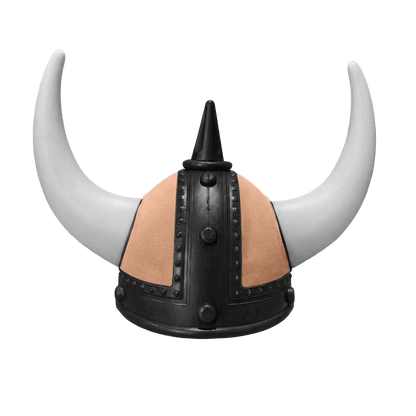 Vikingehjelm alcantar - Sort - KJoF - Hvid - Brun