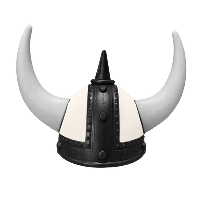Vikingehjelm alcantar - Sort - KJoF - Hvid - Elfenben
