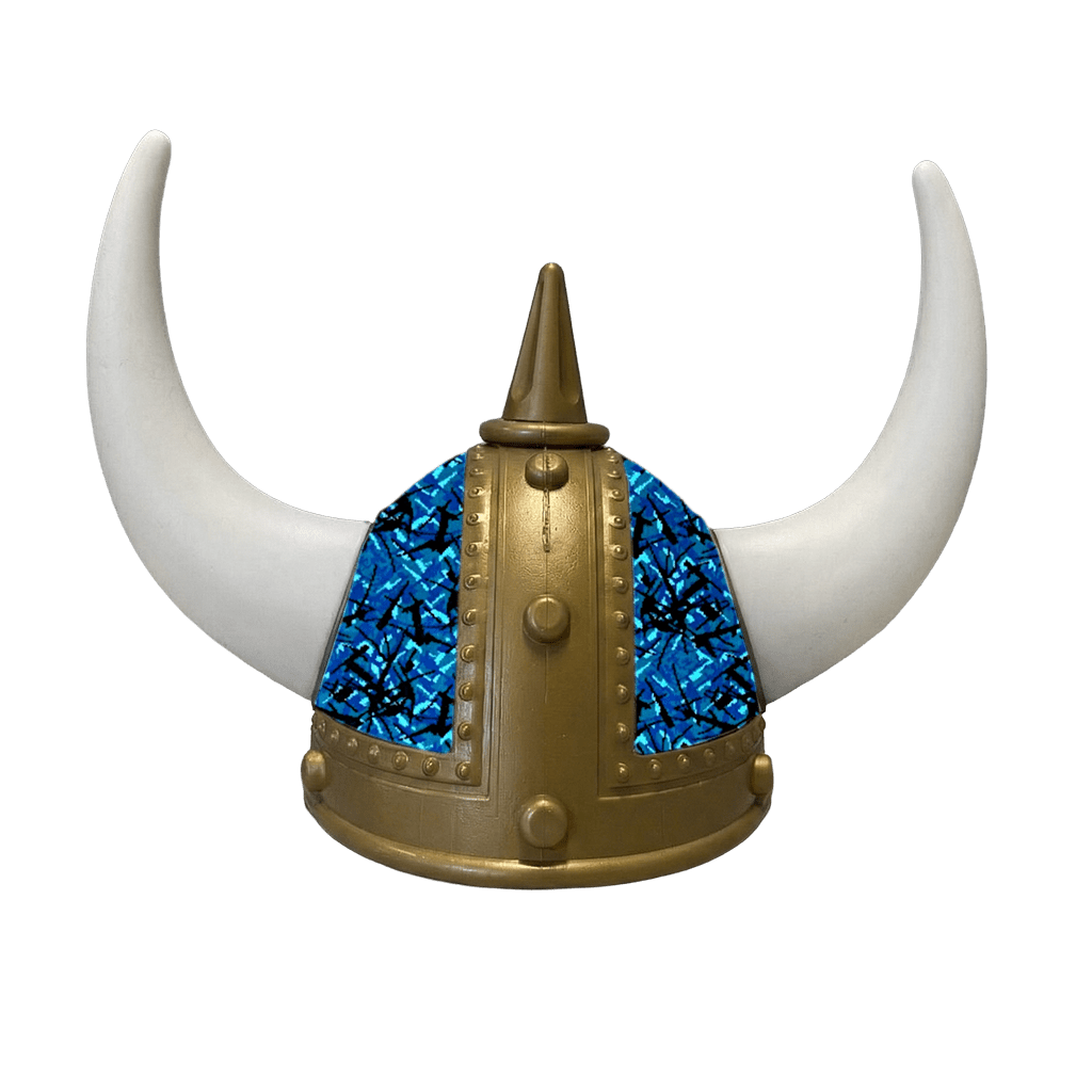 Vikingehjelm busplys - Gold - KJoF - Hvid - Blå