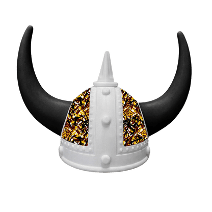 Vikingehjelm busplys - Hvid - KJoF - Sort - Gul