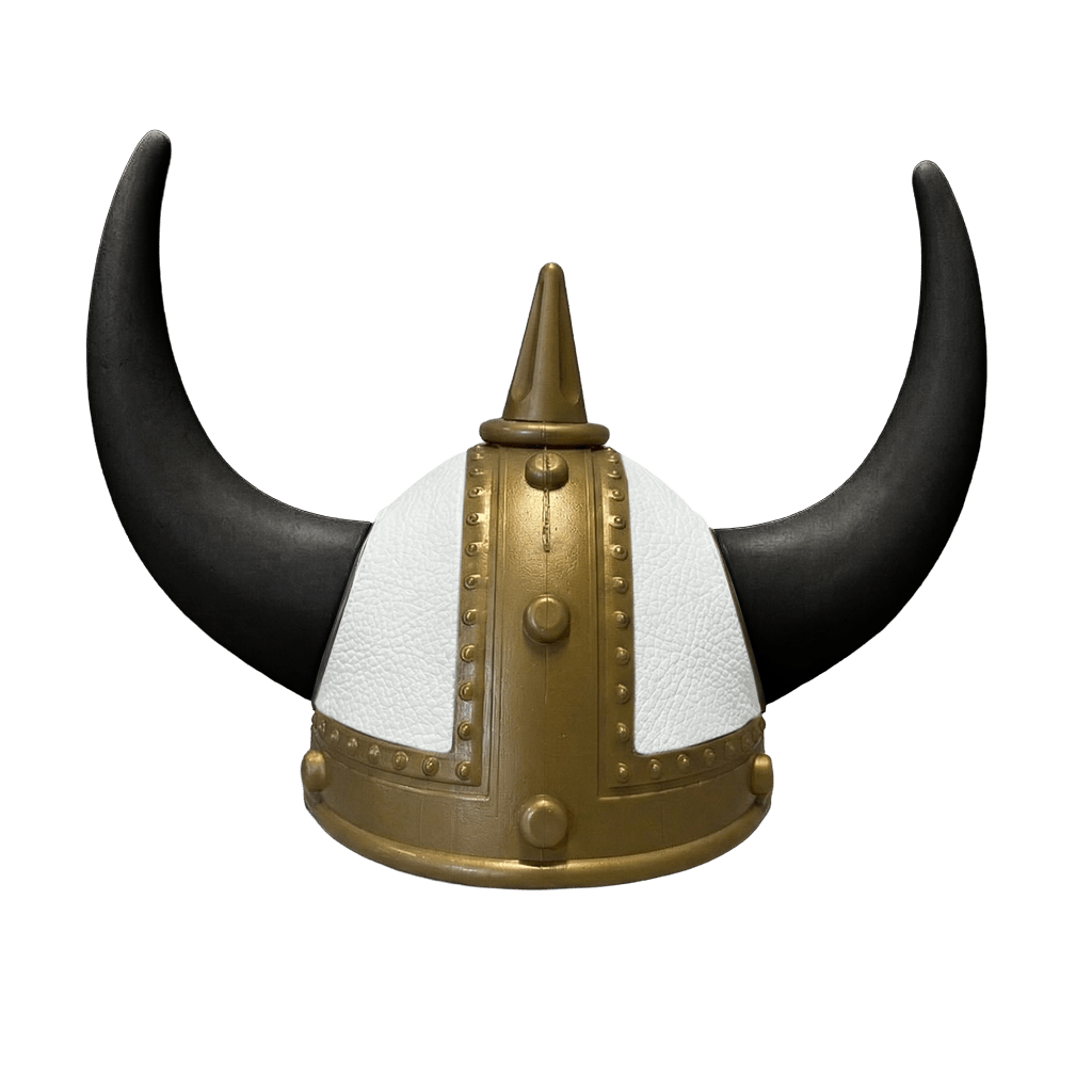 Vikingehjelm Nappa - Gold - KJoF - Sort - Skyhvid