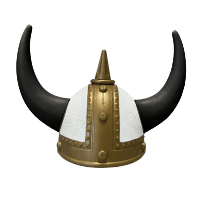 Vikingehjelm Nappa - Gold - KJoF - Sort - Skyhvid
