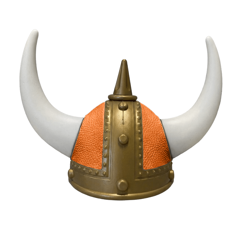 Vikingehjelm Nappa - Gold - KJoF - Hvid - Orange