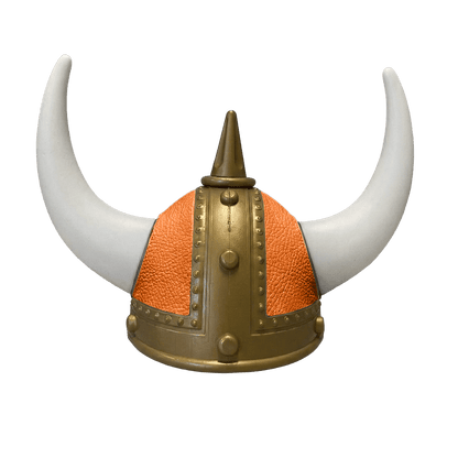Vikingehjelm Nappa - Gold - KJoF - Hvid - Orange