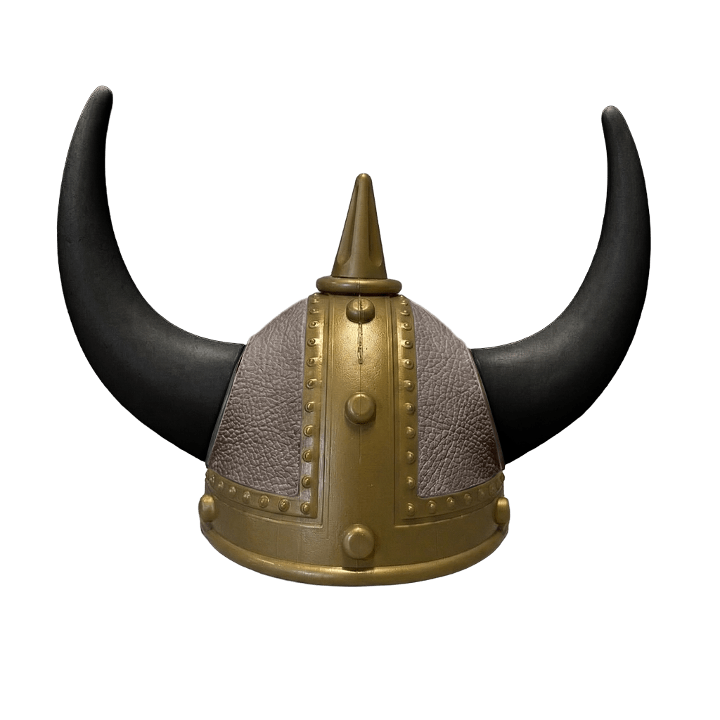 Vikingehjelm Nappa - Gold - KJoF - Sort - elefantbrun