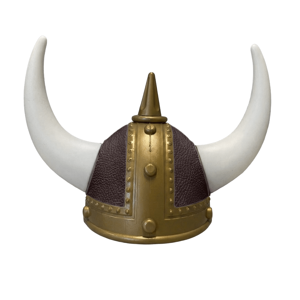 Vikingehjelm Nappa - Gold - KJoF - Hvid - Mokkabrun
