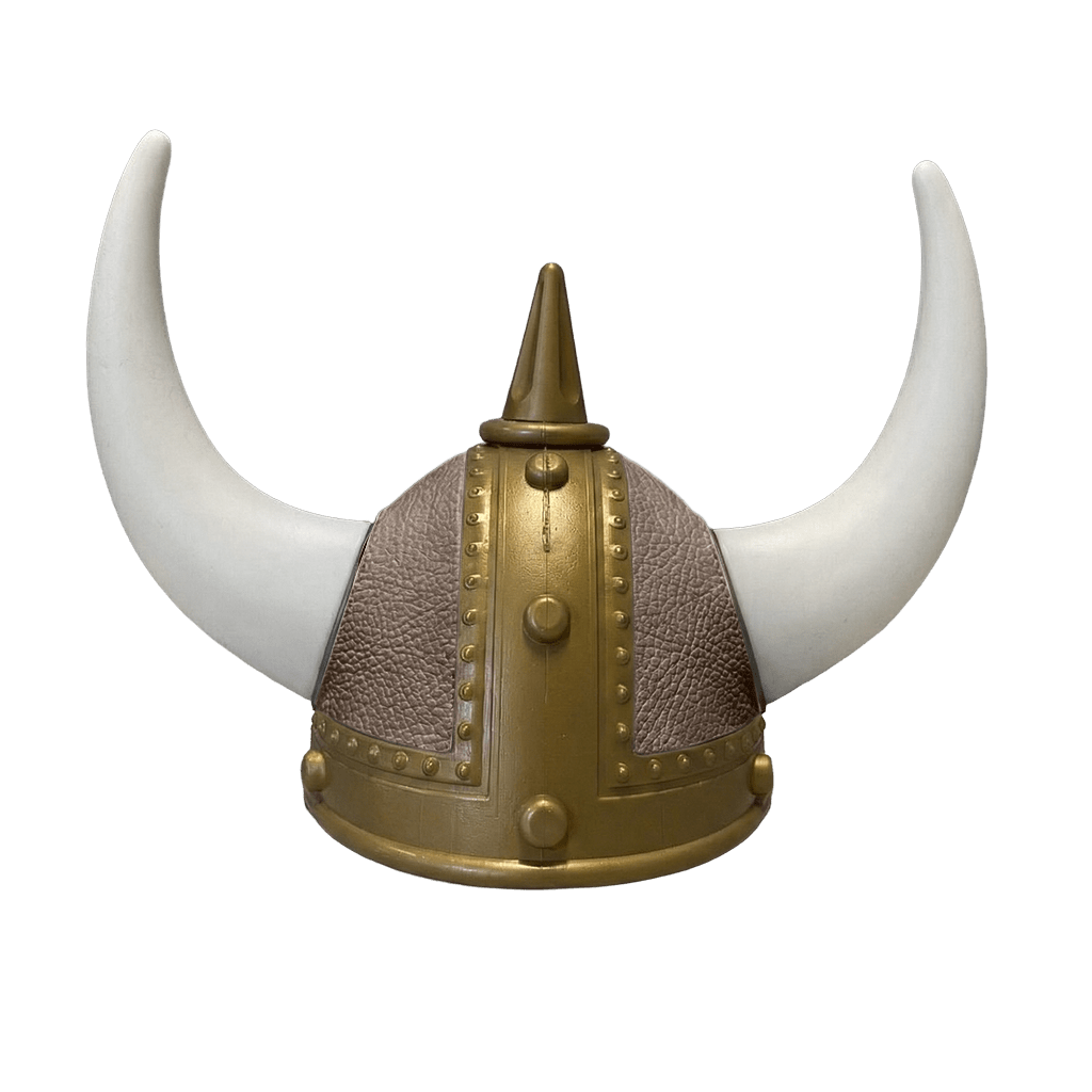 Vikingehjelm Nappa - Gold - KJoF - Hvid - Mudderbrun