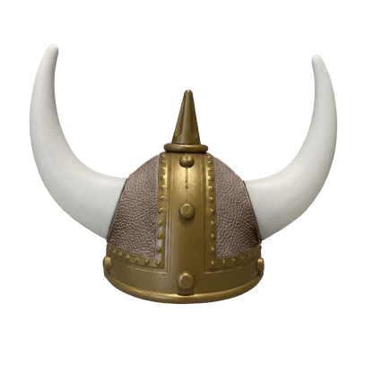 Vikingehjelm Nappa - Gold - KJoF - Hvid - Mudderbrun