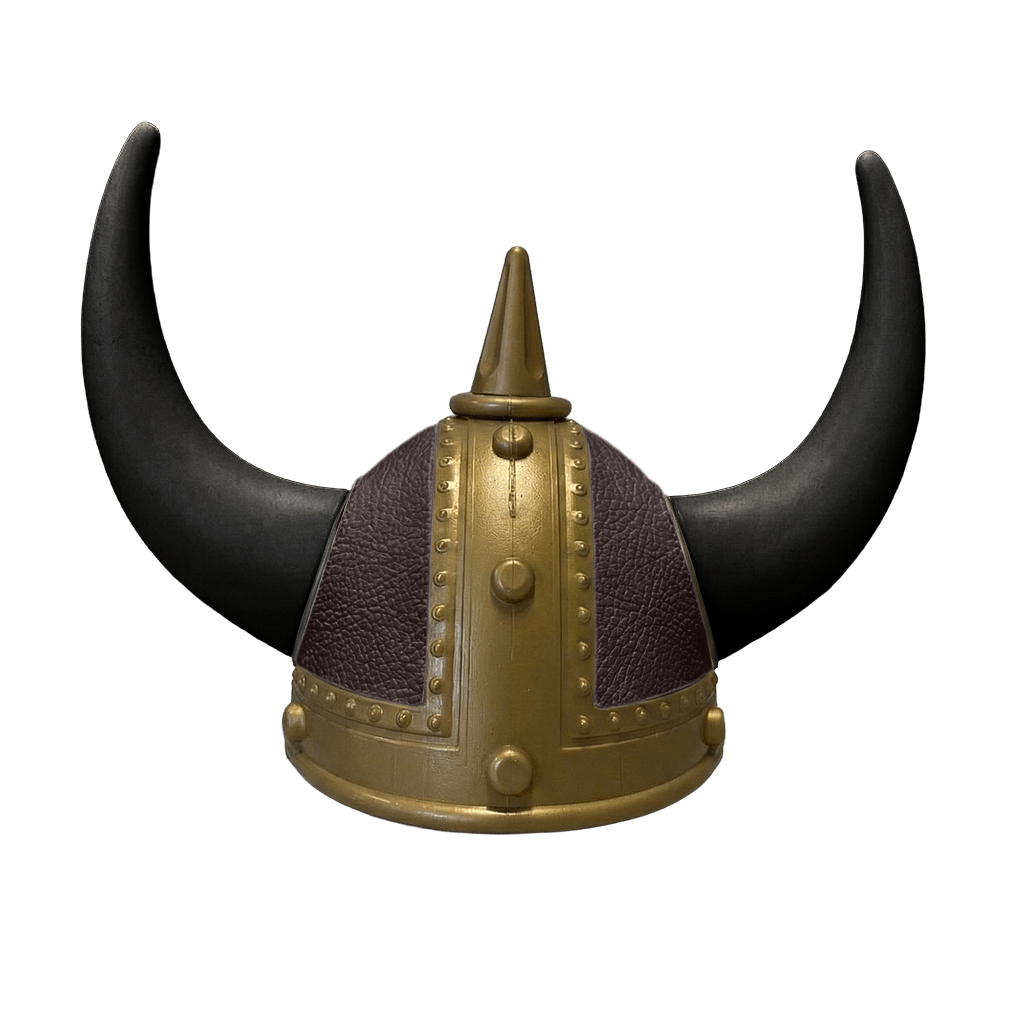 Vikingehjelm Nappa - Gold - KJoF - Sort - Mokkabrun
