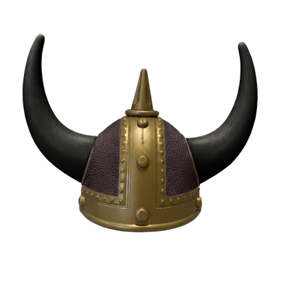 Vikingehjelm Nappa - Gold - KJoF - Sort - Mokkabrun
