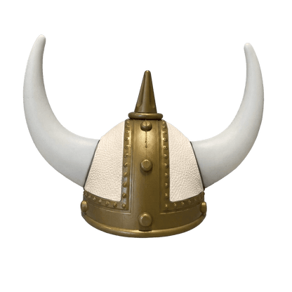 Vikingehjelm Nappa - Gold - KJoF - Hvid - Cream