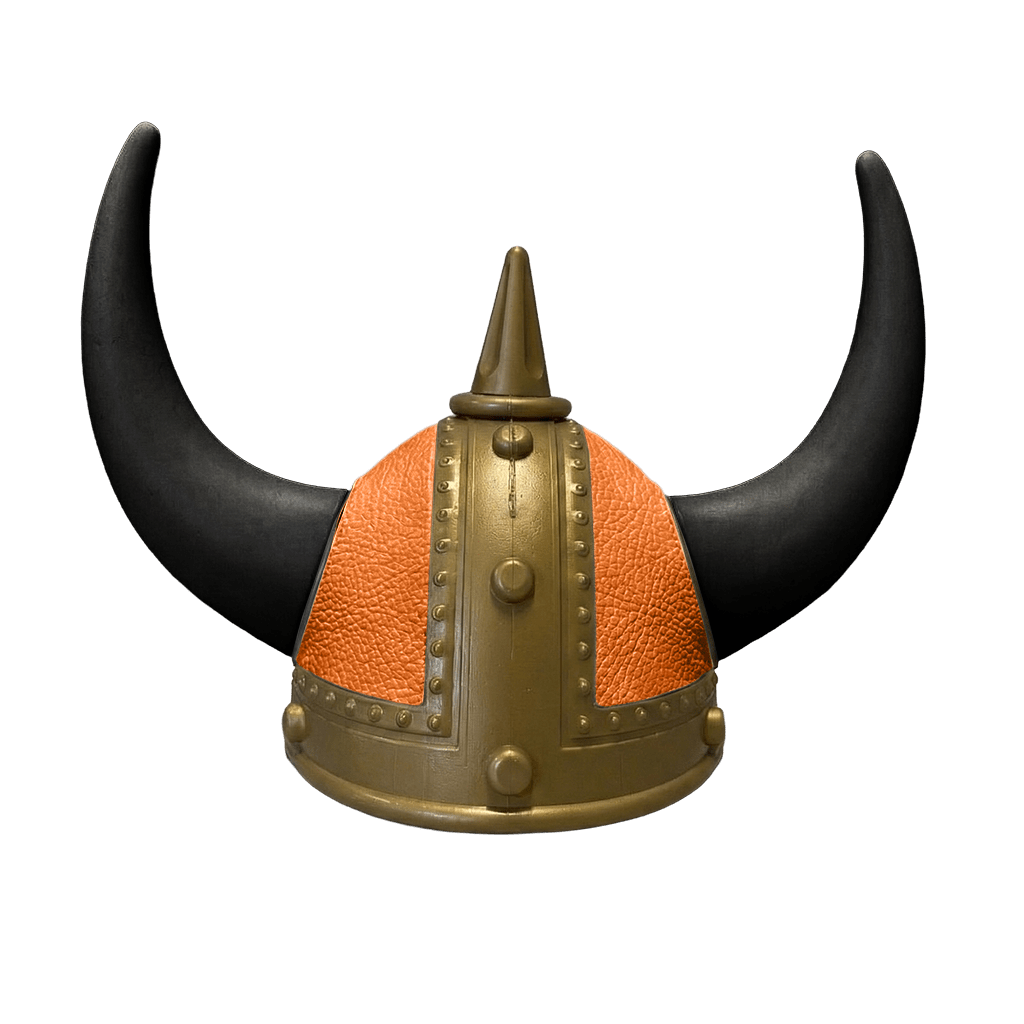 Vikingehjelm Nappa - Gold - KJoF - Sort - Orange