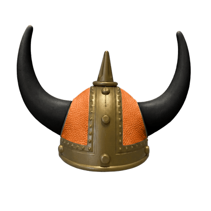 Vikingehjelm Nappa - Gold - KJoF - Sort - Orange
