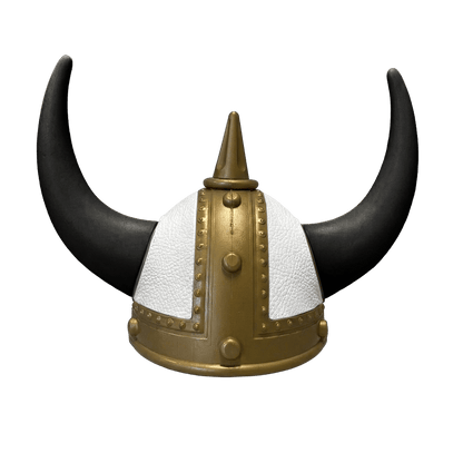 Vikingehjelm Nappa - Gold - KJoF - Sort - Hvid