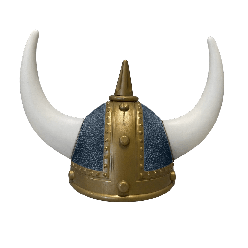 Vikingehjelm Nappa - Gold - KJoF - Hvid - cobaltblå